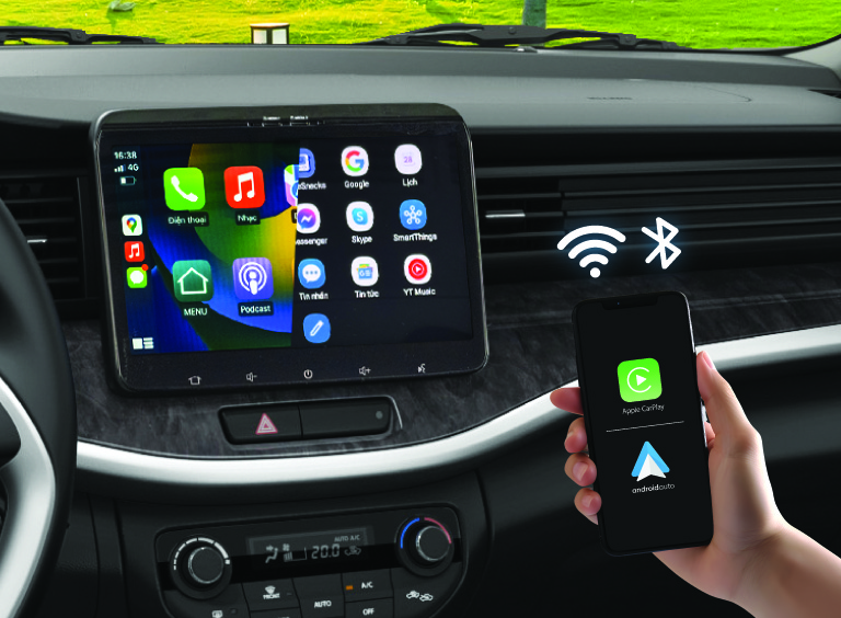 Kết nối không dây Apple Carplay & Android Auto