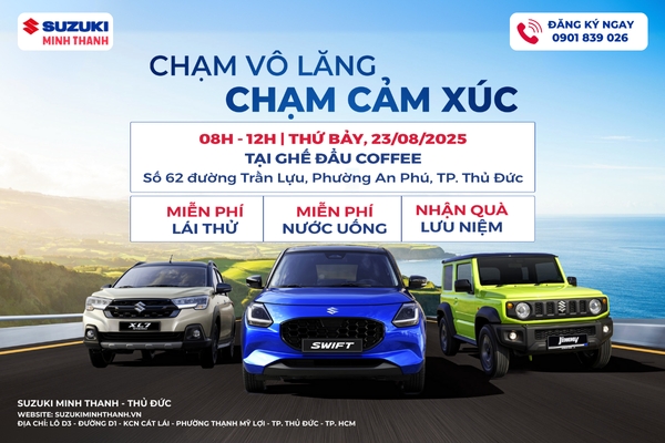 SỰ KIỆN LÁI THỬ 23/8 | Đăng ký Lái Thử và Trải nghiệm Dòng xe New Swift - XL7 Hybrid - Jimny cùng Suzuki Minh Thanh ngay hôm nay!