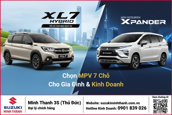 Suzuki XL7 Hybrid vs Mitsubishi Xpander – Đâu là chiếc xe MPV 7 chỗ phù hợp nhất cho Gia đình & Kinh doanh?