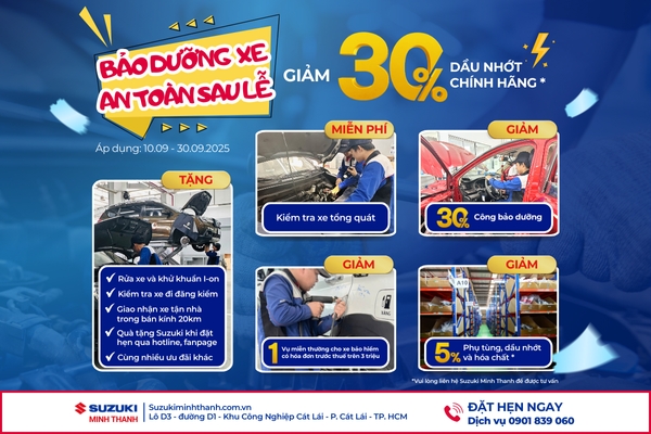 ƯU ĐÃI BẢO DƯỠNG XE AN TOÀN SAU LỄ