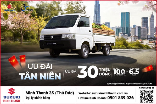 ƯU ĐÃI 01-2026 | MUA XE SUZUKI CARRY PRO VỚI ƯU ĐÃI LÊN ĐẾN 30 TRIỆU