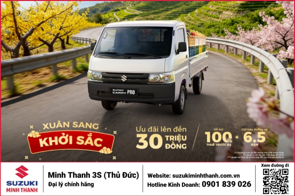 Ưu Đãi Tháng 02-2026: Mua Xe Suzuki Carry Pro Với Ưu Đãi Lên Đến 30 Triệu. 